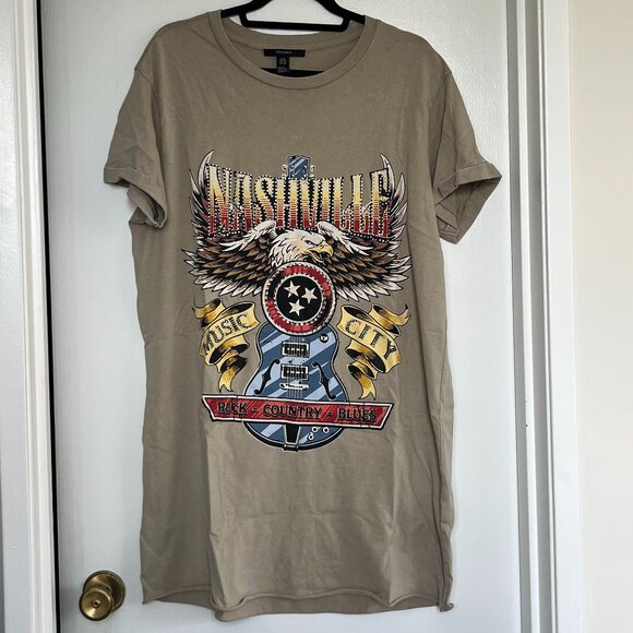 Forever21 Graphic Mini T-Shirt Dress NWOT - Picture 1 of 5